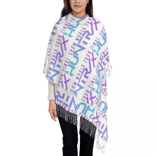 Womens Scarf with Tassel Huntrix   World Tour Large Winter Fall Shawl Wrap Kpop Demon Hunters Daily Wear Cashmere Scarf
