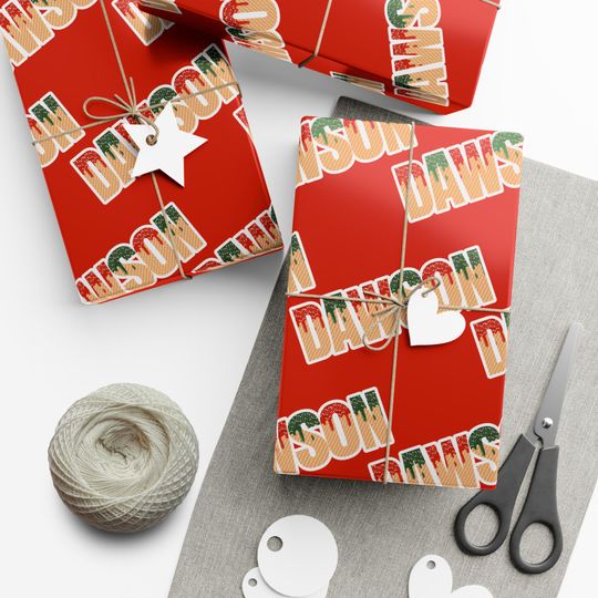 Discover Wrapping Paper, Christmas Ice Cream Drip Gift Wrap Papers, Custom Baseball Drip Design, Holiday Packaging, Festive Wrapping Roll, Gift Wrap