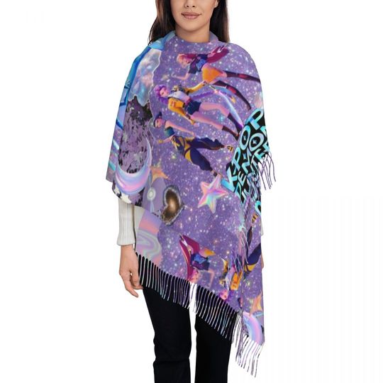 Huntrix Zoey Rumi Mira Shawl Wrap Women Warm Large Long Scarf KPop Demon Hunters Neckerchief Tassel Scarves
