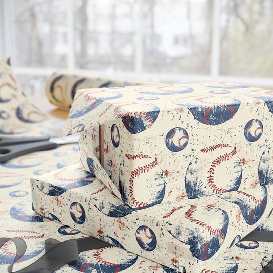 Discover Retro Baseball Wrapping Paper: Vintage Sports Gift Wrap