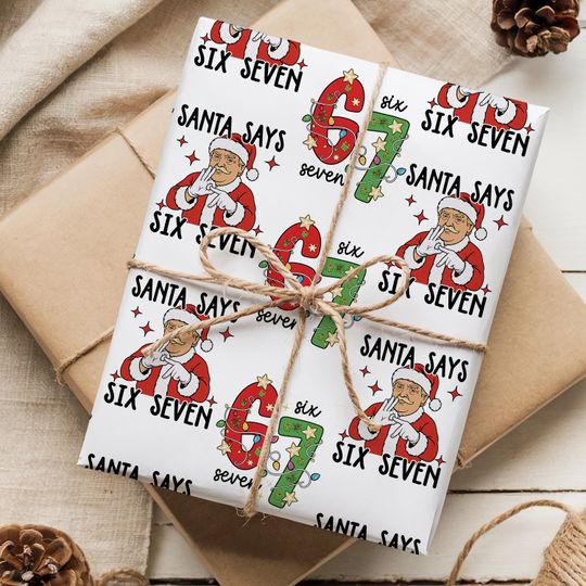 Discover Trump Wrapping Paper, Funny 67 Meme Gift Wrap for Christmas, MAGA Holidays, Pro-Trump Party Supplies, Santa Trump Decor, Christmas Gift