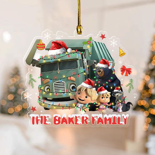 Discover Trash Truck Custom Ornament, Trash Truck Christmas Ornament, Personalized Trash Truck Ornament, Disney Family Xmas Gift for Kid G5N509