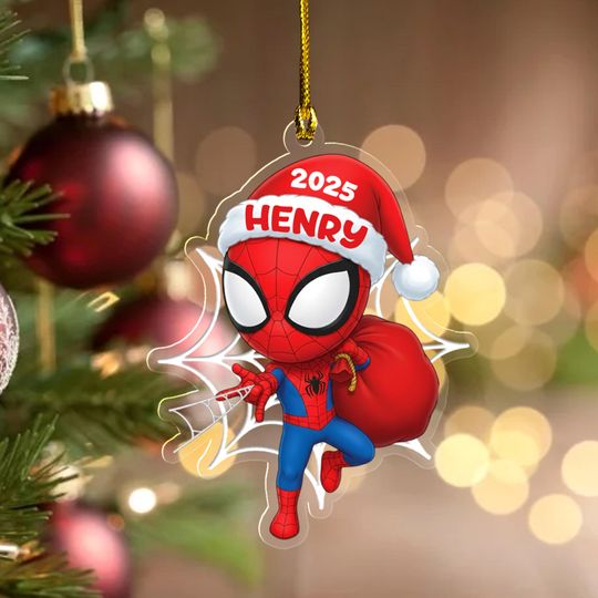 Discover Personalized Spiderman Ornament, Custom Disney Spider Christmas Gift, Christmas Ornament For Kid, 2025 Christmas D2NT04