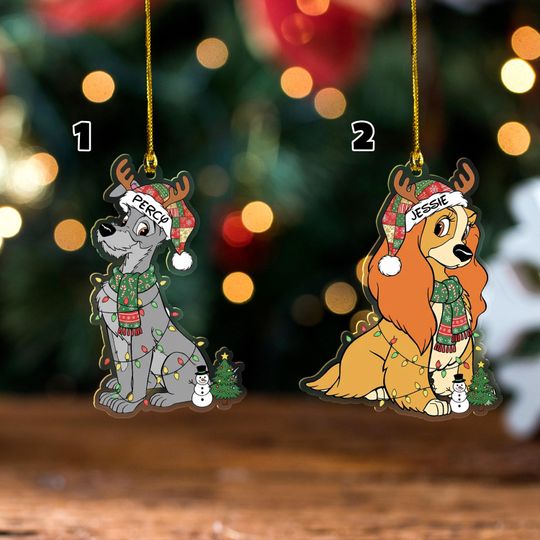 Discover Disney Lady and The Tramp Spaghetti Christmas Ornament, Couples Christmas Ornament , Lady Tramp Ornament D2NP38