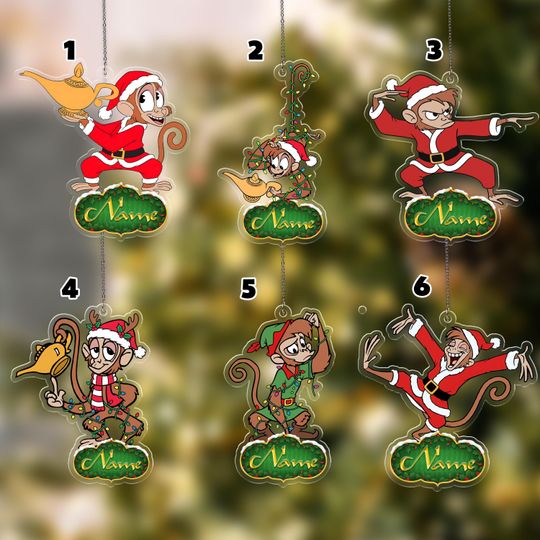 Discover Personalized Disney Alladin Christmas Ornament, Aladdin Jasmine Genie Customized 2025 Christmas Tree Decor, Alladin Cartoon Xmas Gift D2NT02