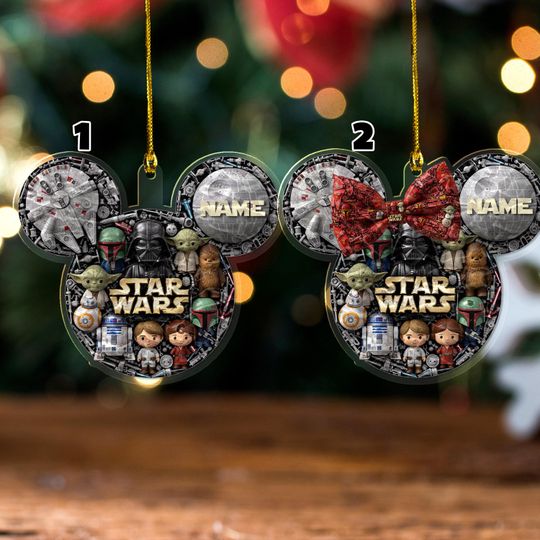 Discover Personalized Star Wars Characters Alphabet Christmas Ornament, Custom Galaxy Edge Xmas Tree Decor, Baby Yoda Theme Keepsake D2NP37