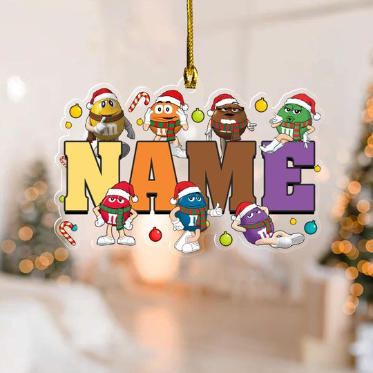 Discover Personalized M&M Christmas Ornaments, M and M Name Ornament, Christmas Gift, Chocolate Candy Christmas Ornament, Christmas Decoration D2NP31
