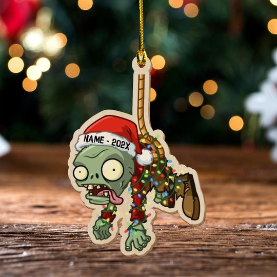 Discover Personalized Plants vs Zombies Christmas Ornament, Custom Boy Girl Game Ornament, Gaming Ornament, Plants vs Zombies Xmas Ornament NGXW04