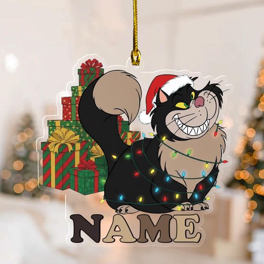 Discover Personalized Figaro Cat Christmas Ornament From Disney's Mickey and Friends Ornament, Disney Cat Cinde ornament NGW322