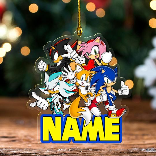 Discover Personalized Sonic Christmas Ornaments, Sonic Characters Xmas Ornament, Custom Sonic the Hedgehog Xmas Gifts, Christmas Gift for Kids NGUA19