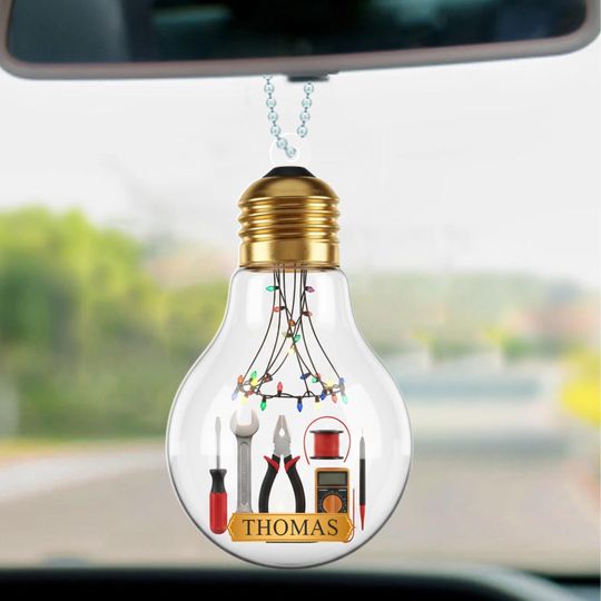 Discover Personalized Light Bulb Christmas Ornament, Electrician Custom Gift, Funny Tools Holiday Keepsake JCTW26