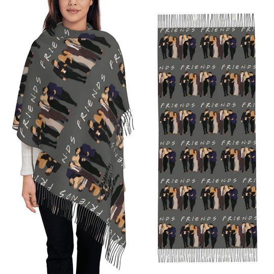 Picnic Friends TV Show Series Scarf Tassel Scarves Women Soft Warm Shawls and Wraps Large Fall Winter Shawl Wrap