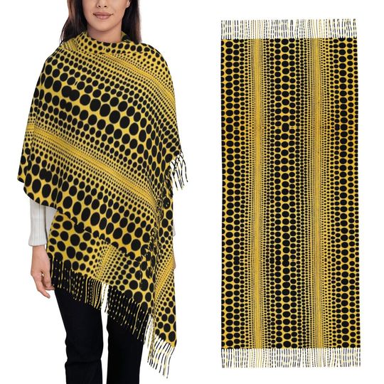 Discover Yayoi Kusama Pumpkin Abstract Art Scarf Tassel Scarves for Women Soft Warm Shawls and Wraps Large Fall Winter Shawl Wrap