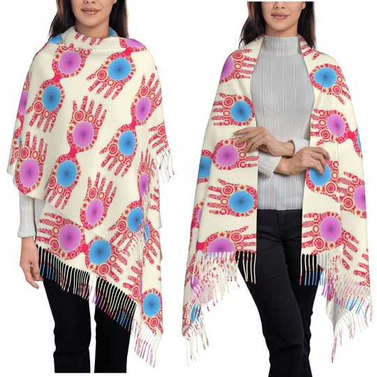 Luna L-Lovegoods-S Glasses Scarf Tassel Scarves for Women Soft Warm Shawls and Wraps Large Fall Winter Shawl Wrap