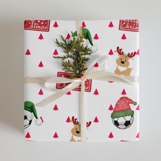 Discover Soccer Christmas Wrapping Paper