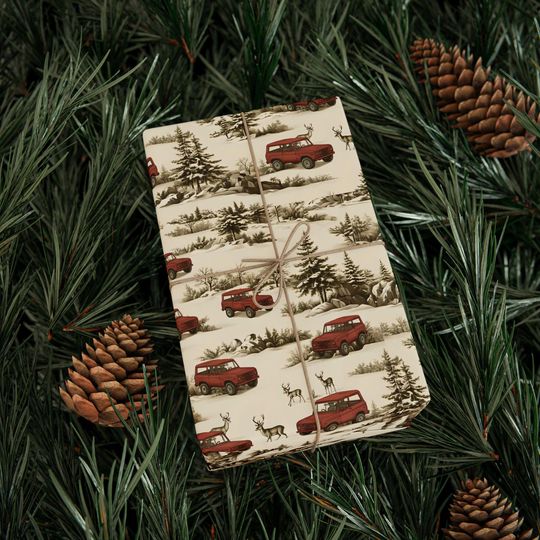 Discover Christmas Ford Bronco Wrapping Paper: Holiday Car Lover Gift