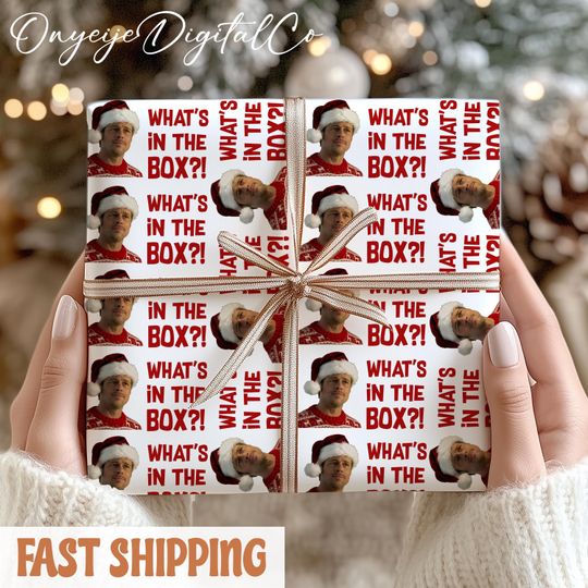 Discover Christmas What's In The Box Wrapping Paper  Brad Pitt Xmas Movie Gift Wrap For Fan