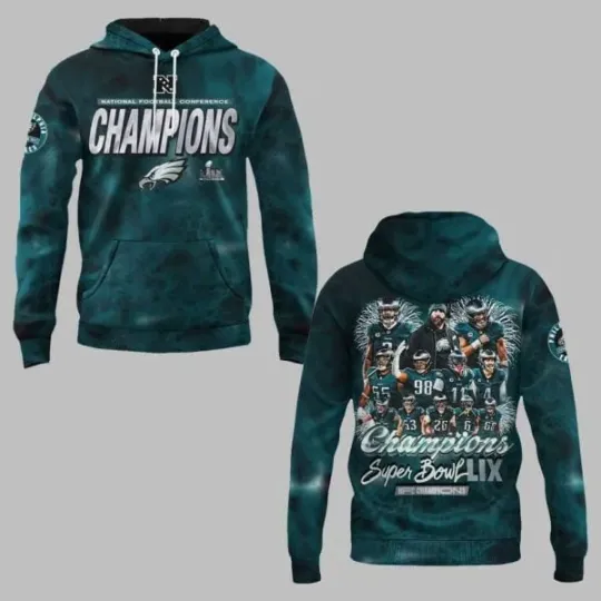 E@gles Super Bowl LIX Champions Hoodie