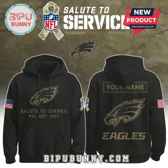 Discover Ph!l@del E@.gles 2025 Salute to Service Pullover Hoodie
