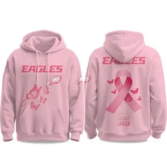 Discover 2025 E@gles Breast Cancer Awareness Month Hoodie