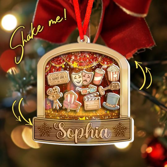 Discover Personalized Theatre Shaker Ornament, Theatrical Ornament, Musical Play Stage Keepsake Ornament