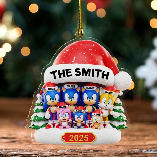 Discover Personalized Sonic Ornament, Sonic Hedgehog Character Ornament, Customized Sonic Ornament