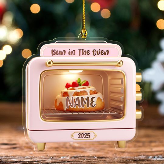 Discover Custom Bun In Oven Christmas Ornament, Pregnancy Announcement, Expecting Parents Ornament