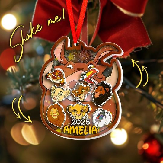 Discover Customized Lion King Shaker Ornament, Christmas Lion King Ornament