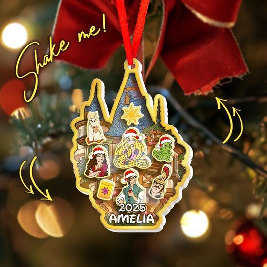 Personalized Princess Rapunzel Shaker Ornament, Tangled Rapunzel Ornament, tangled Gifts