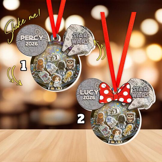 Discover Personalized Star Wars Characters Shaker Christmas Ornament, Custom Galaxy Edge Xmas Tree Decor