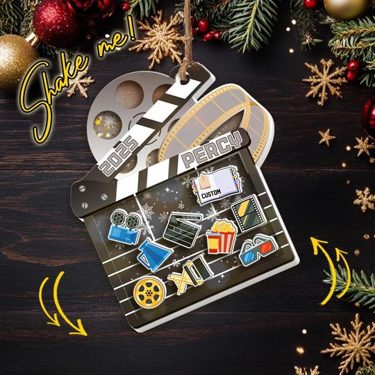 Discover Movie Maker Clapperboard Shaker Ornament, Personalized Film Maker Ornament