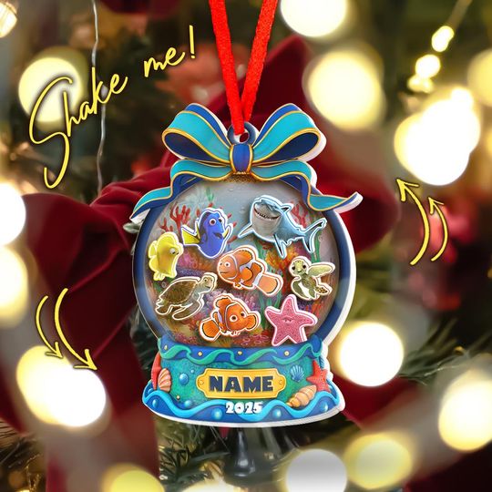 Discover Personalized Disney Finding Nemo Christmas Ornament, Marlin Nemo Finding Dory Christmas Shaker Ornament
