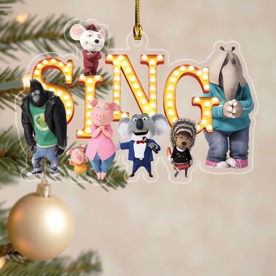 Discover Personalized Sing Pig Cutout Ornament, Sing Pig Ornament, Sing Christmas Ornament, Custom Kids Ornament