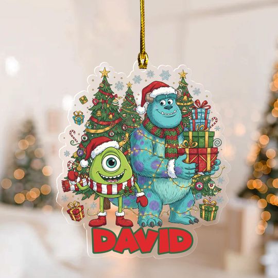 Discover Personalized Disney Pixar Monsters University Christmas Ornament, Custom Kid Name Christmas Tree Hanging Ornament, Christmas Gift G5PX01