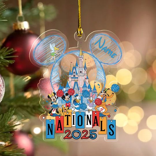 Discover Disney UCA All Star Nationals 2025 Ornament, Mickey & friends WDW Cheerleading and Dance Championships Cheerleader Cheer Ornament D2NI08