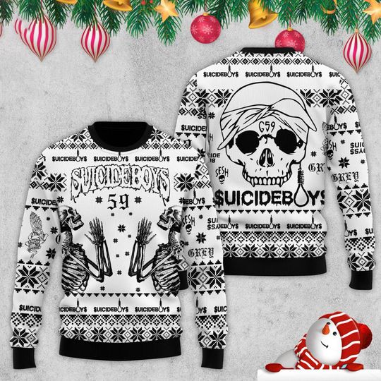 Discover Suicideboy Ugly Sweater, Greyday Tour Christmas Sweater, City Morgue Ugly Sweater, Christmas Gifts, Music Tour Gift