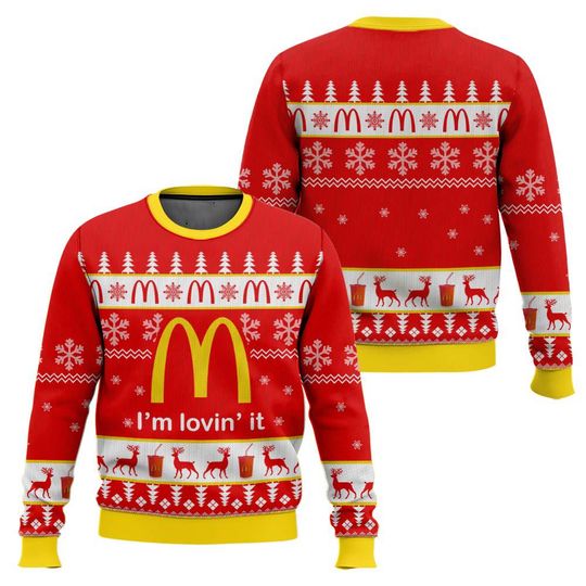Discover McDonald's Christmas Ugly Sweater, McDonalds Xmas Sweater Men, Food Xmas Sweater, Christmas Gift, Mc Donald Ugly Christmas Sweater