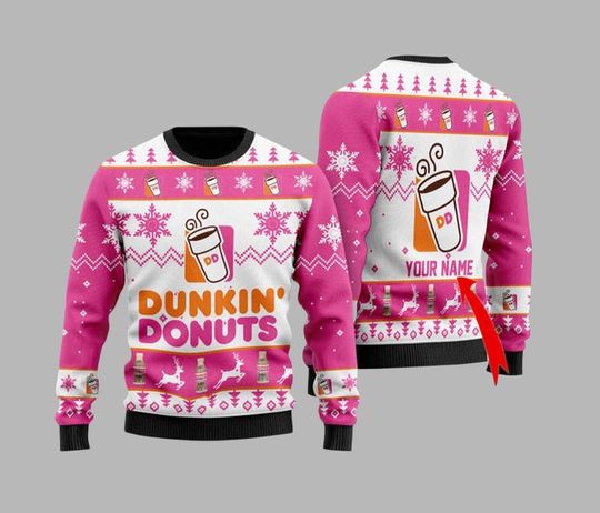 Dunkin Donuts Sweater, Coffee Addict Christmas Sweater, Just Donut Holiday Sweater, Dunkie Junkie Xmas Sweater, Donut Coffee Sweater