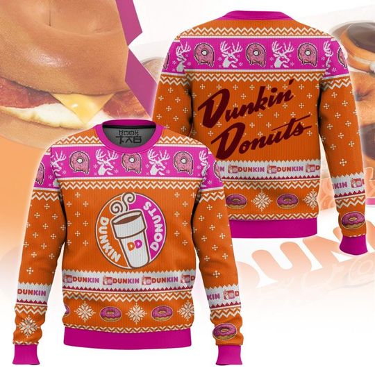 Dunkin Donuts Sweater, Coffee Addict Christmas Sweater, Just Donut Holiday Sweater, Dunkie Junkie Xmas Sweater, Donut Coffee Sweater