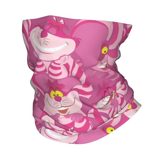 Discover Custom Alice In Wonderland Cheshire Cat  Bandana Neck Gaiter UV Protection Face Scarf Cover Women Men  Headband Tube Balaclava