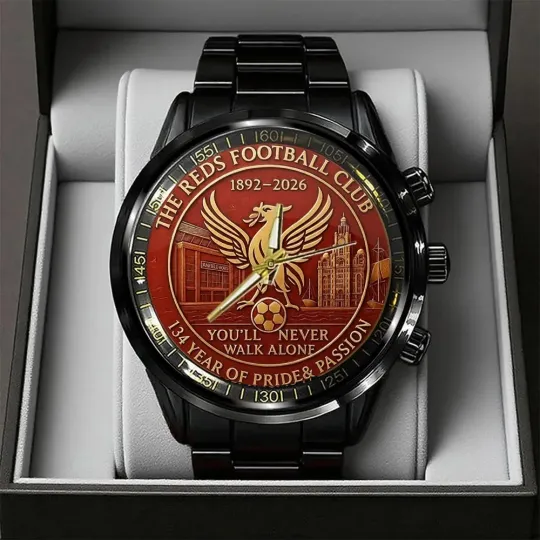 Discover Liverpool FC Black Stainless Steel Watch 134 Years 1892-2026