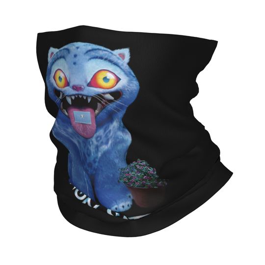 Derpy Blue Tiger Face Mask Scarf