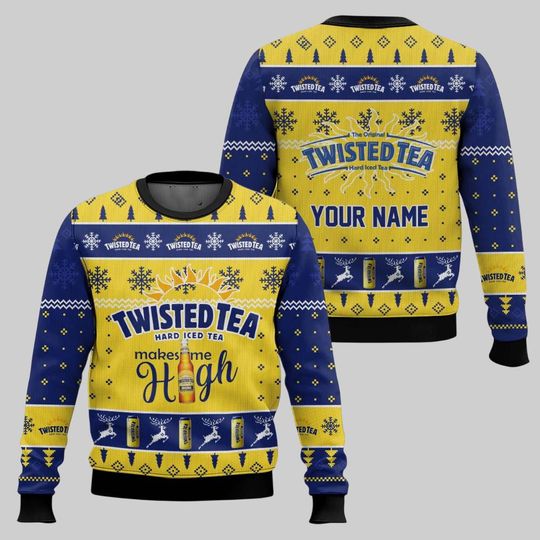 Twisted Tea Xmas Ugly Sweater, Drinking Holiday Sweater, Hard Iced Tea Christmas Sweater, Twisted Tea Lover Xmas Sweater