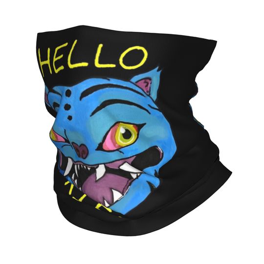 Derpy Tiger Cat Face Mask Scarf