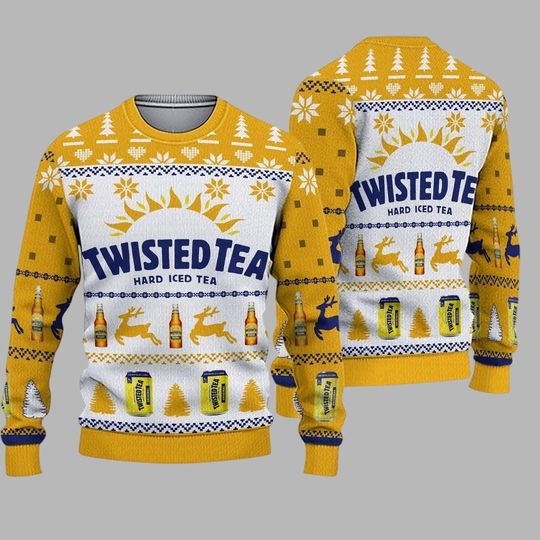 Twisted Tea Ugly Sweater, Drinking Holiday Sweater, Hard Iced Tea Christmas Sweater, Twisted Tea Lover Xmas Sweater