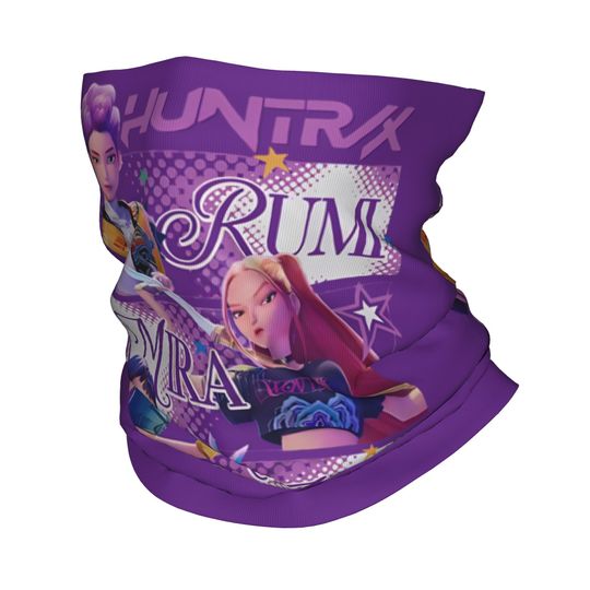 Discover HUNTRIX KPOP Demon Hunters Anime Bandana Neck Gaiter Printed Face Scarf Multifunctional Face Mask Riding Adult Breathable