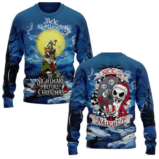 Discover Jack And Sally Holiday Sweater, Nightmare Christmas Sweater, Jack Skellington Ugly Sweater, Disney Couple Matching Christmas Sweater