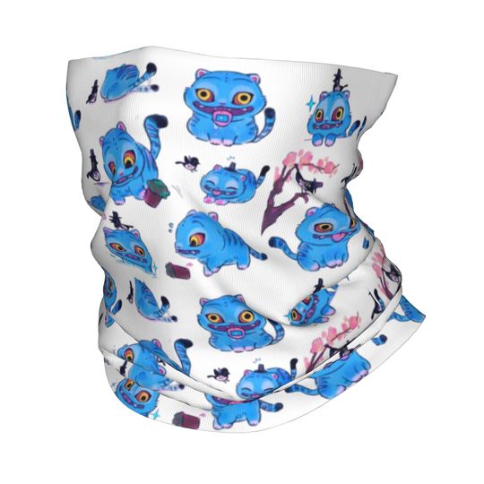 KPOP Demon Hunters Blue Tiger Face Mask Scarf