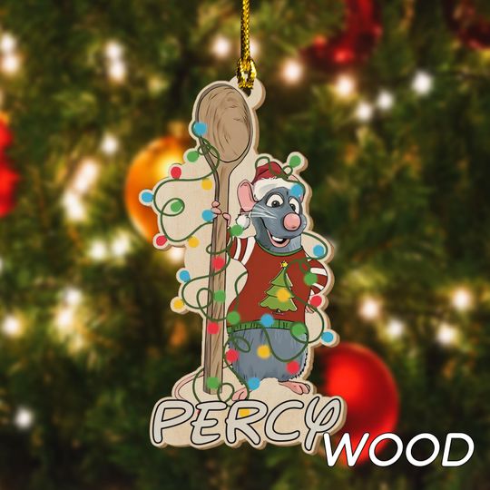 Personalized Ratatouille Mouse Chef Wood Ornament Ratatouille Christmas Ornament