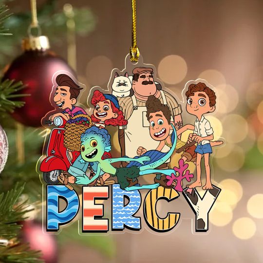 Discover Personalized Luca Cartoon Christmas Ornament, Luca and Friends 2025 Ornament, Luca Christmas Tree Ornament